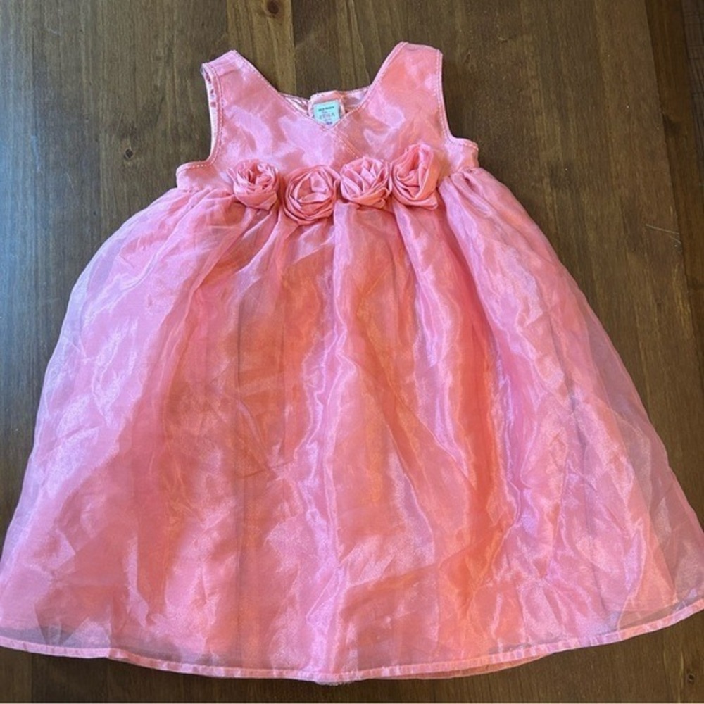 Old Navy Coral Rosette Tulle Party Dress | 4T
